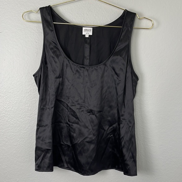 Armani Collezioni Tops - Armani Collezioni White Label Black Silk Tank
